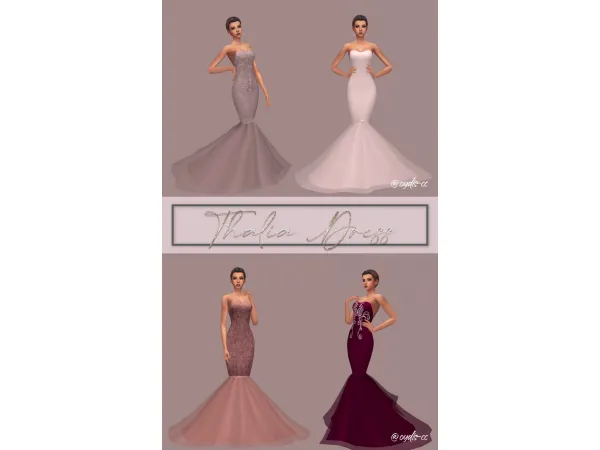 Alpha Thalia Dress by oydis - The Sims 4 Custom Content
