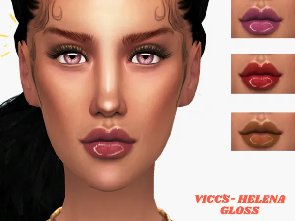 Mix VICCS HELENA LIPSTICK GLOSS - The Sims 4 Custom Content