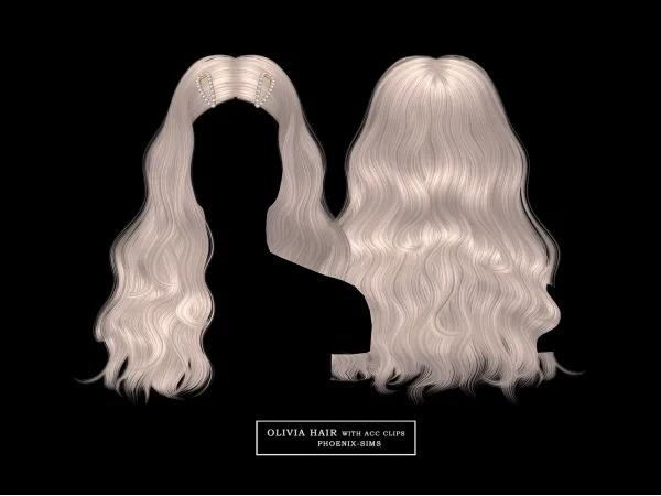 Alpha Olivia Hair with ACC Clips - The Sims 4 Custom Content
