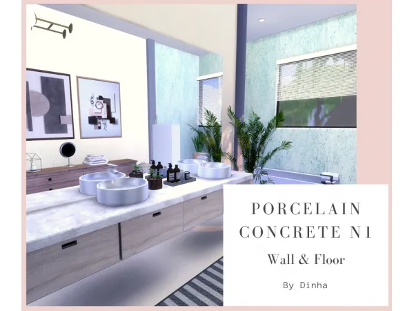 Alpha Porcelain Concrete N1 Wall Floor 20 Textures - The Sims 4 Custom Content
