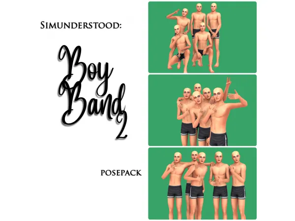 Mix BOY BAND II POSEPACK - The Sims 4 Custom Content