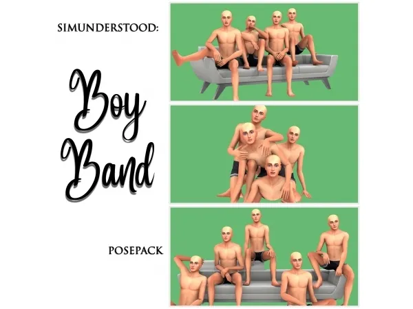 Mix BOY BAND I POSEPACK - The Sims 4 Custom Content