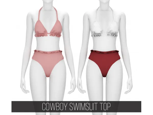 Maxis Match COWBOY SWIMSUIT TOP by fifthscreations - The Sims 4 Custom Content