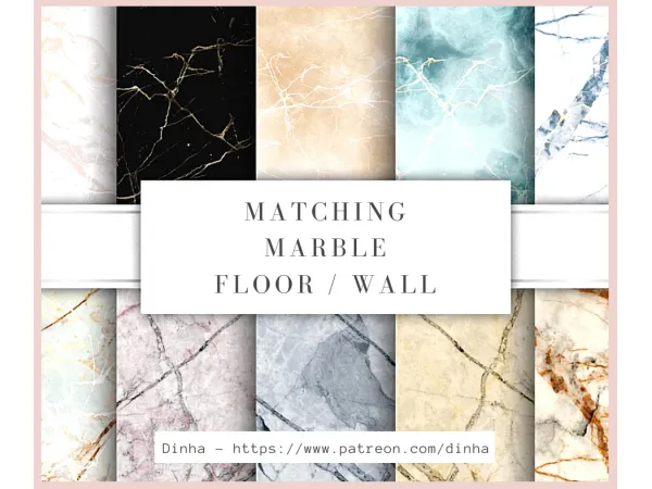 Maxis Match Matching Marble Floor Wall 10 Textures - The Sims 4 Custom Content