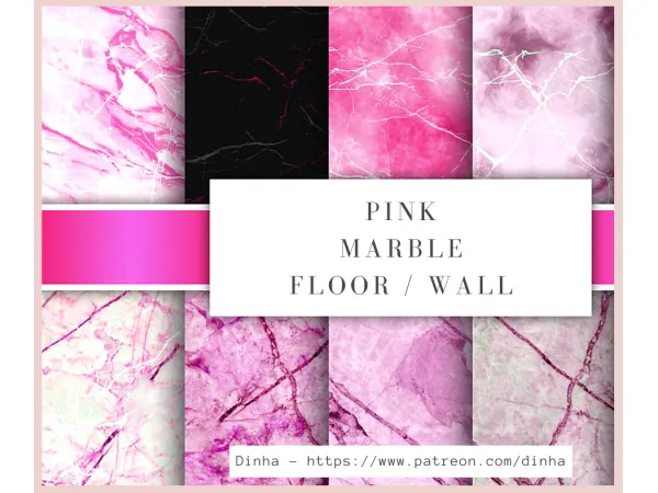 Maxis Match Matching Pink Marble Floor Wall - The Sims 4 Custom Content