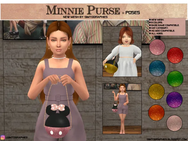 Mix Minnie Bag and Poses - The Sims 4 Custom Content