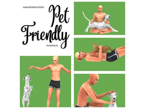 Mix PET FRIENDLY POSEPACK - The Sims 4 Custom Content