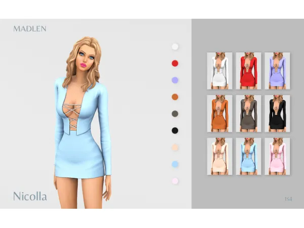 Maxis Match Madlen Nicolla Dress by Madlen - The Sims 4 Custom Content