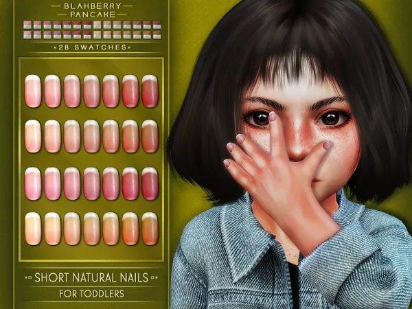 Alpha Blahberry Pancake Short Natural Nails (TODDLERS) - The Sims 4 Custom Content