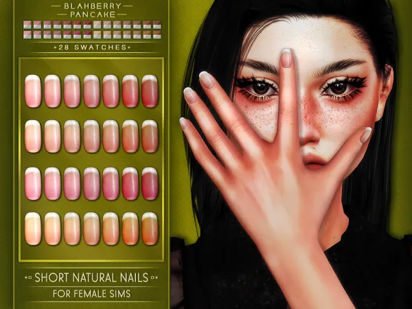 Alpha Blahberry Pancake Short Natural Nails (female) by blahberry-pancake - The Sims 4 Custom Content