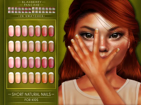 Alpha Blahberry Pancake Short Natural Nails (KIDS) - The Sims 4 Custom Content