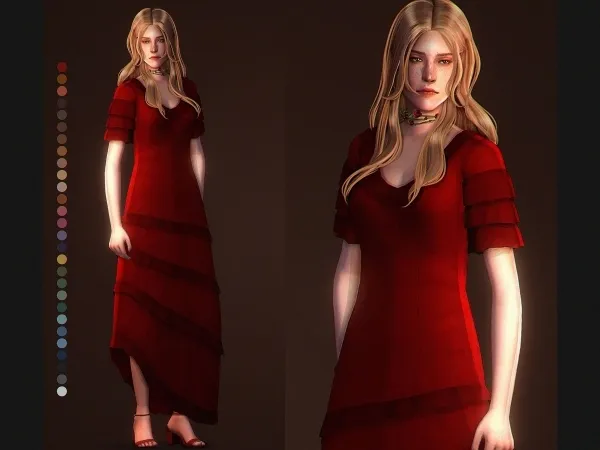 Maxis Match Patra Dress by adrienpastel - The Sims 4 Custom Content