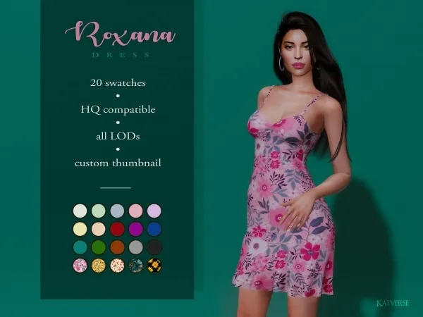 Alpha Roxana Dress - The Sims 4 Custom Content