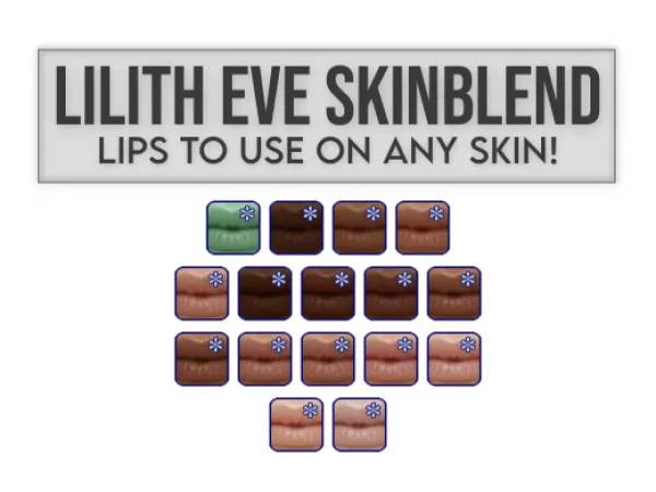 liliths eve skinblends lips extracted to apply over pretty much any skin you want - The Sims 2 Custom Content
