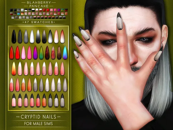 Alpha BlahberryPancake Cryptid Nails (M) - The Sims 4 Custom Content