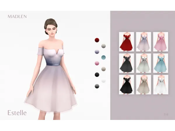 Maxis Match Madlen Estelle Dress by Madlen - The Sims 4 Custom Content
