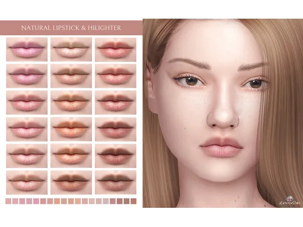 Alpha Natural Lipstick Highlighter - The Sims 4 Custom Content