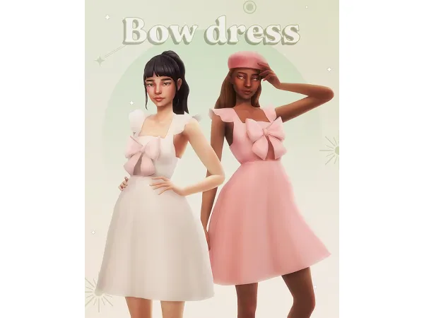 Maxis Match Bow dress by Miiko - The Sims 4 Custom Content