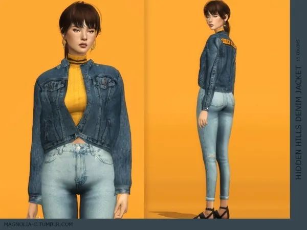 Alpha Hidden Hills Denim Jacket - The Sims 4 Custom Content