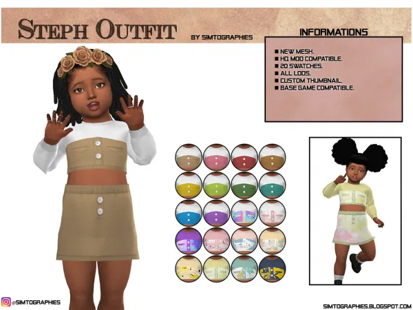 Mix Steph Outfit - The Sims 4 Custom Content