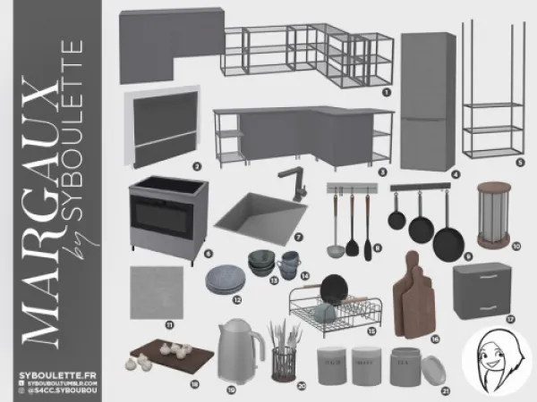 Alpha Margaux kitchen set - The Sims 4 Custom Content