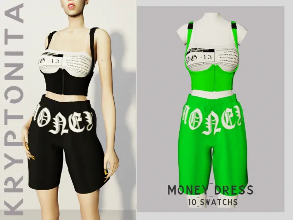 Alpha MONEY DRESS - The Sims 4 Custom Content