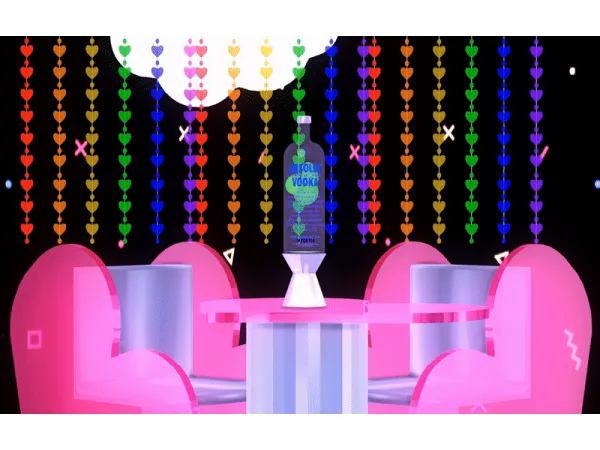 Maxis Match [DL] heart table chair vodka lamp wallpaper floor by give me a nickname - The Sims 4 Custom Content