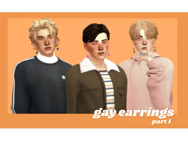 Maxis Match gay earrings (part 1) by barbieaiden - The Sims 4 Custom Content