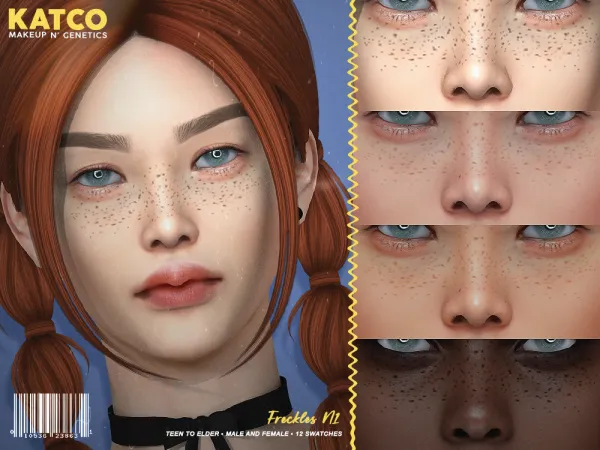 Alpha katco freckles n1 by katco - The Sims 4 custom content