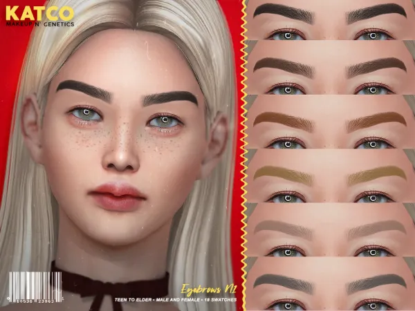 Alpha katco eyebrows n1 - The Sims 4 Custom Content