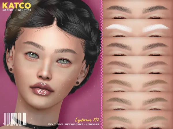 Alpha katco eyebrows n2 by katco - The Sims 4 Custom Content