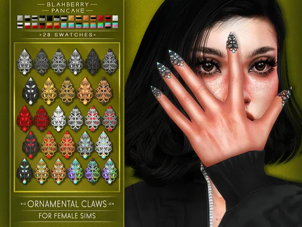 Alpha Blahberry Pancake Ornamental Claws (F) - The Sims 4 Custom Content