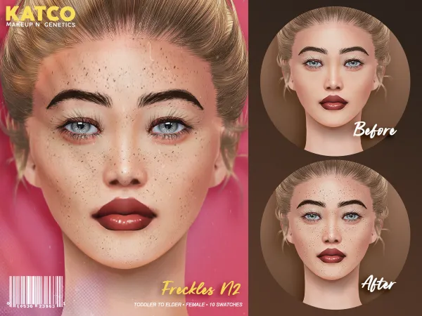 Alpha katco freckles n2 - The Sims 4 Custom Content