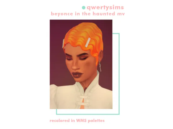 Maxis Match Qwertysims Beyonce in the music video hair recolor by cubersims - The Sims 4 Custom Content