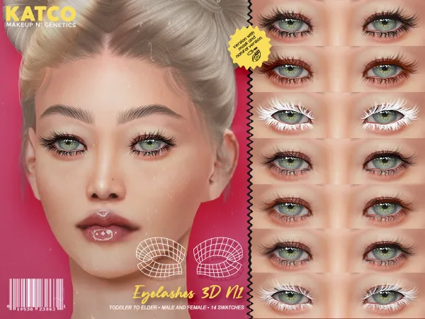 Alpha katco eyelashes 3d n1 (updated) by katco - The Sims 4 custom content