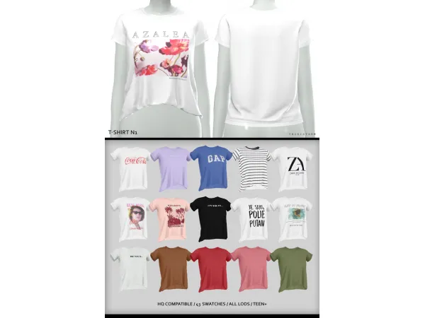 Alpha T Shirt N1 by ThisIsThem - The Sims 4 Custom Content