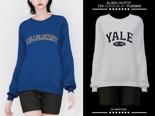 Alpha Alien Outfit - The Sims 4 Custom Content