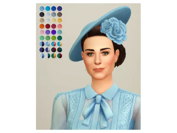 Maxis Match GOAL 400 Duchess of Blue Hat (36 color) by Rusty's - The Sims 4 Custom Content