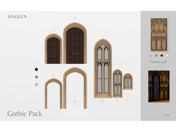 Maxis Match Gothic Build Pack by Madlen - The Sims 4 Custom Content