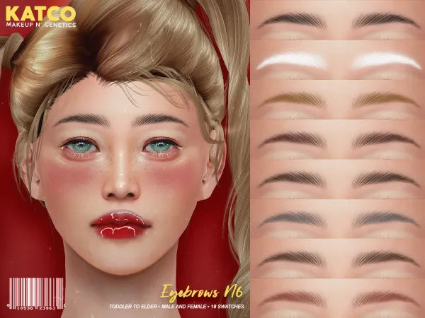 Alpha katco eyebrows n6 by katco - The Sims 4 Custom Content