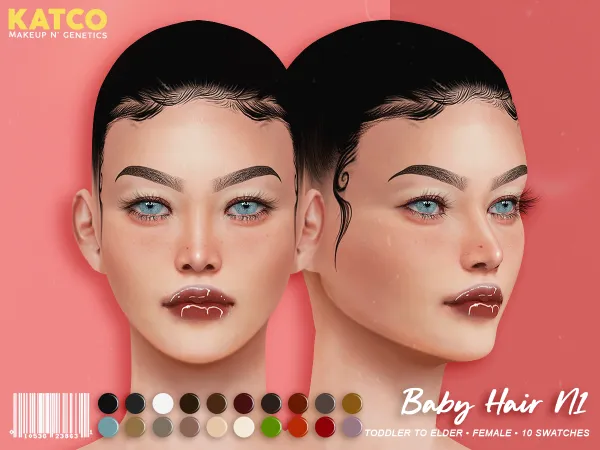 Alpha katco baby hair n1 by katco - The Sims 4 custom content