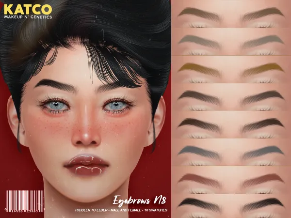 Alpha katco eyebrows n8 by katco - The Sims 4 custom content