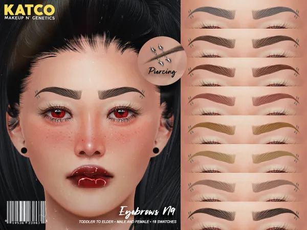 Alpha katco eyebrows n9 by katco - The Sims 4 Custom Content