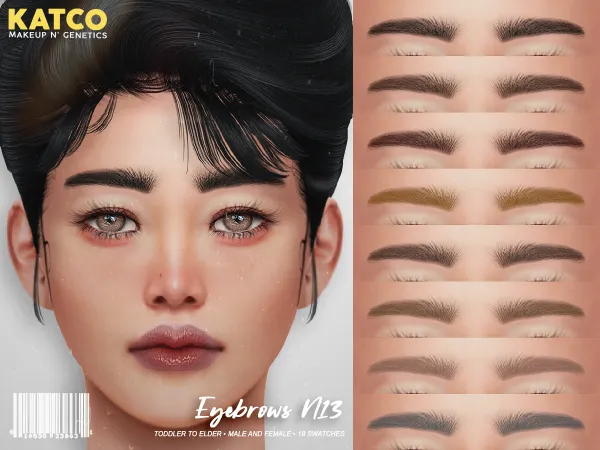 Alpha katco eyebrows n13 by katco - The Sims 4 Custom Content