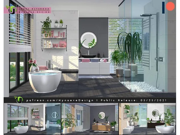 Alpha Jonna Bathroom - The Sims 4 Custom Content