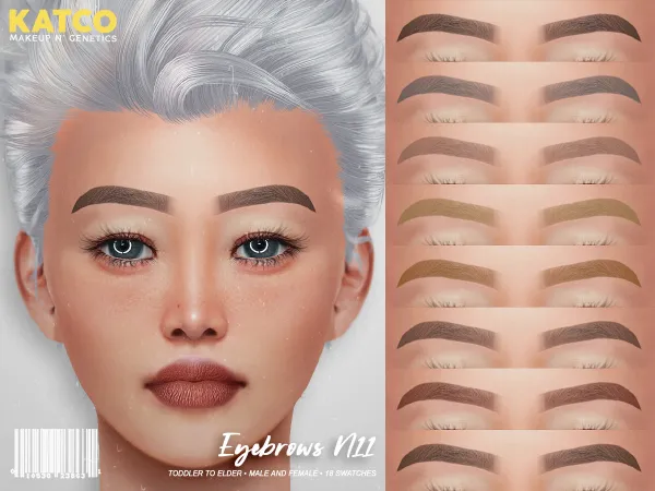 Alpha katco eyebrows n11 by katco - The Sims 4 custom content