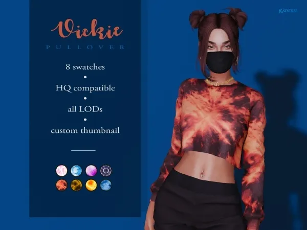 Alpha Vickie Pullover - The Sims 4 Custom Content