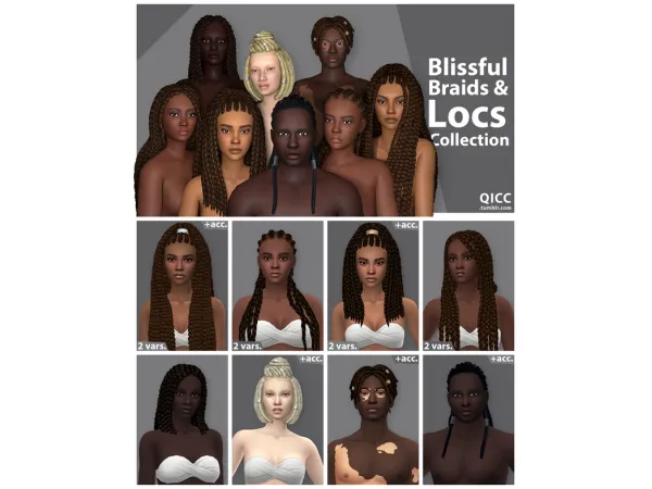 Maxis Match Blissful Braids Locs Collection by Quirky Introvert CC - The Sims 4 Custom Content