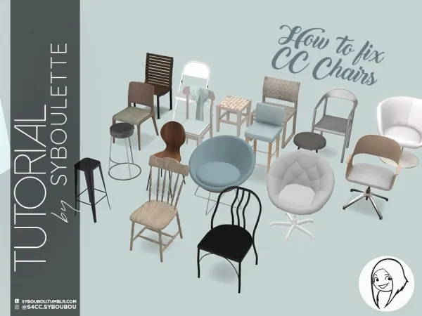 Mix Fixed chairs by syboubou - The Sims 4 Custom Content