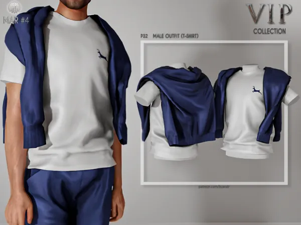Alpha Male Outfit (T SHIRT) P32 tr by busra - The Sims 4 Custom Content